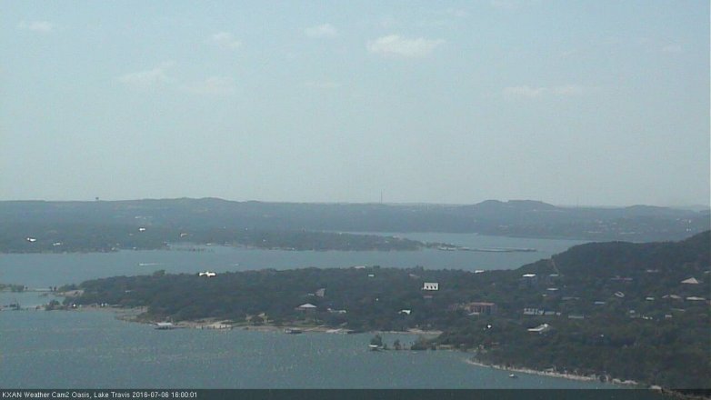 Lake Travis webcam, July 6, 2016 3:20 PM CT