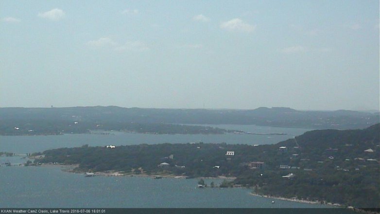 Lake Travis webcam, July 6, 2016 3:25 PM CT