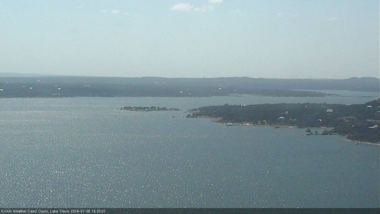 Lake Travis webcam, July 6, 2016 3:50 PM CT