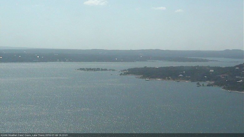Lake Travis webcam, July 6, 2016 4:05 PM CT