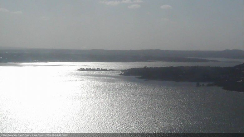 Lake Travis webcam, July 6, 2016 5:20 PM CT