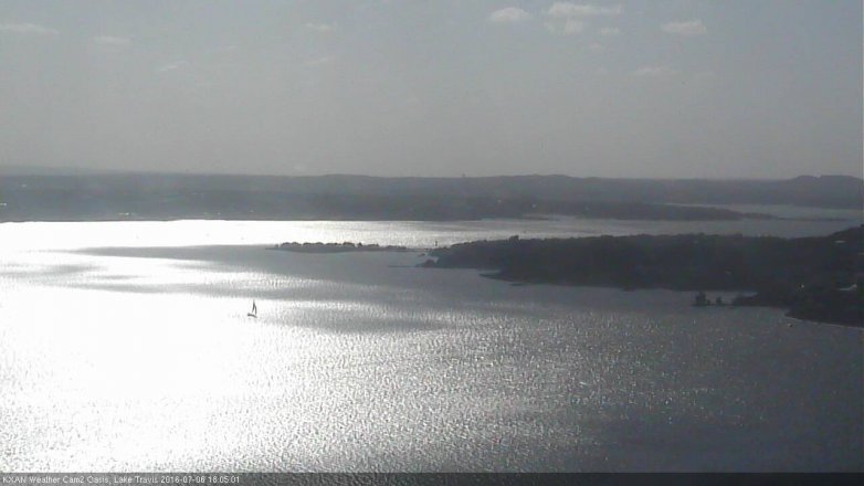 Lake Travis webcam, July 6, 2016 5:25 PM CT
