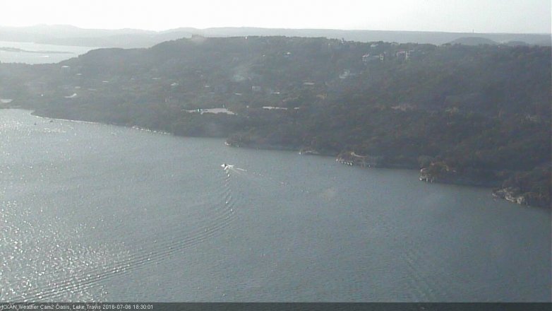 Lake Travis webcam, July 6, 2016 5:35 PM CT