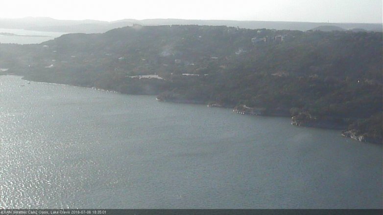 Lake Travis webcam, July 6, 2016 5:45 PM CT