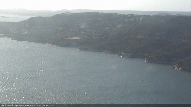 Lake Travis webcam, July 6, 2016 5:50 PM CT
