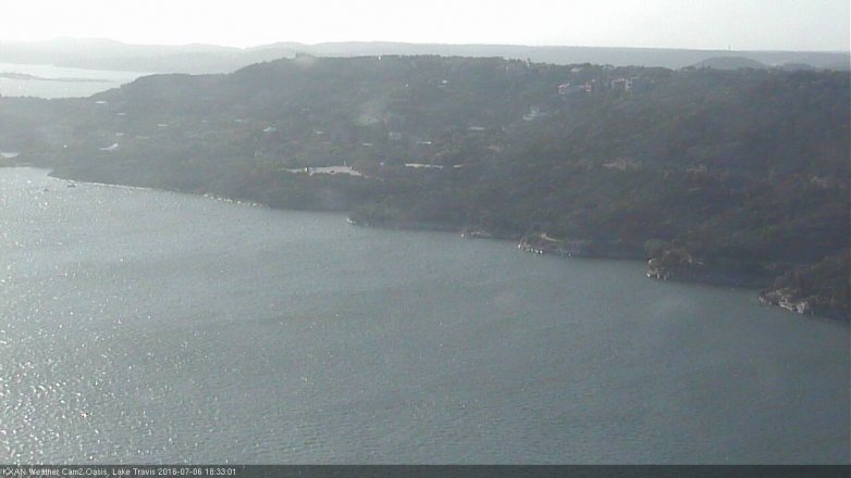 Lake Travis webcam, July 6, 2016 5:55 PM CT