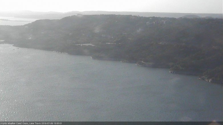 Lake Travis webcam, July 6, 2016 6:15 PM CT