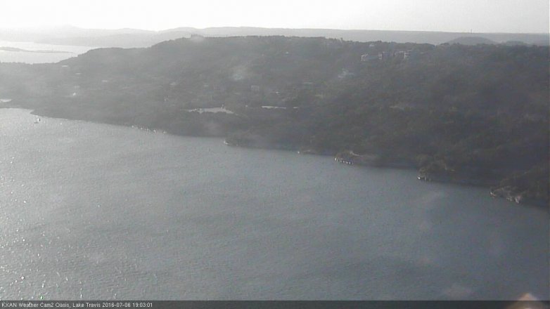 Lake Travis webcam, July 6, 2016 6:20 PM CT