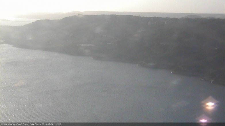 Lake Travis webcam, July 6, 2016 6:55 PM CT