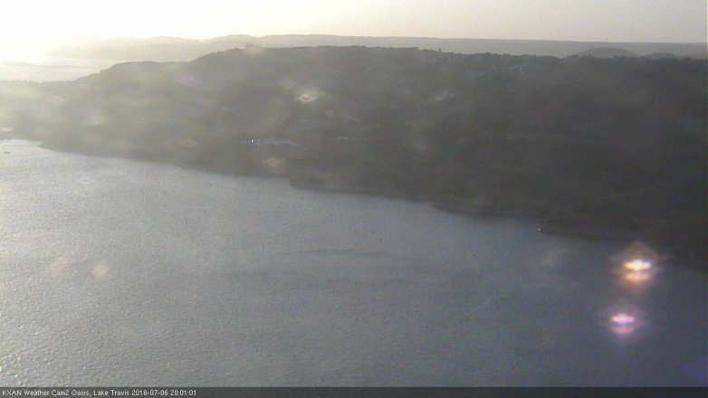 Lake Travis webcam, July 6, 2016 7:10 PM CT