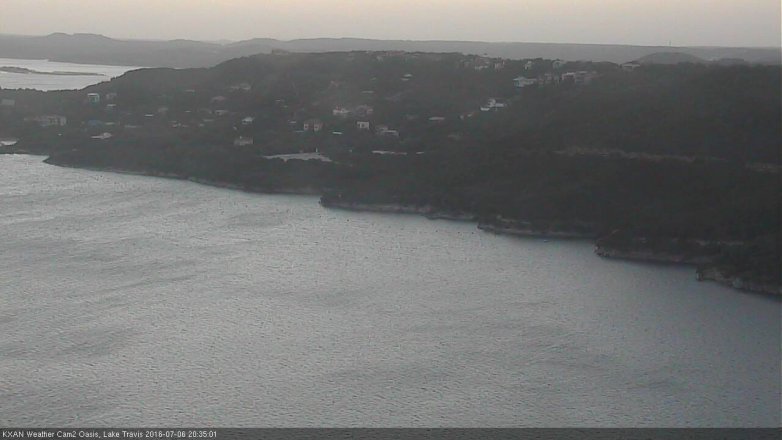 Lake Travis webcam, July 6, 2016 7:45 PM CT