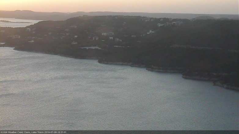 Lake Travis webcam, July 6, 2016 7:55 PM CT