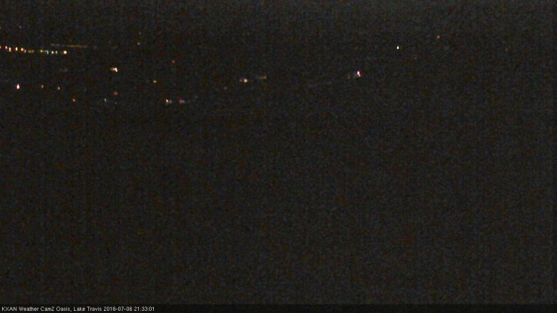 Lake Travis webcam, July 6, 2016 9:05 PM CT