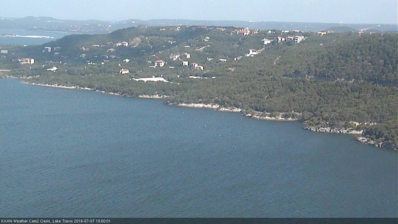 Lake Travis webcam, July 7, 2016 9:15 AM CT