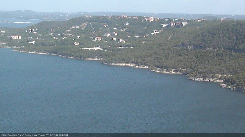Lake Travis webcam, July 7, 2016 9:35 AM CT