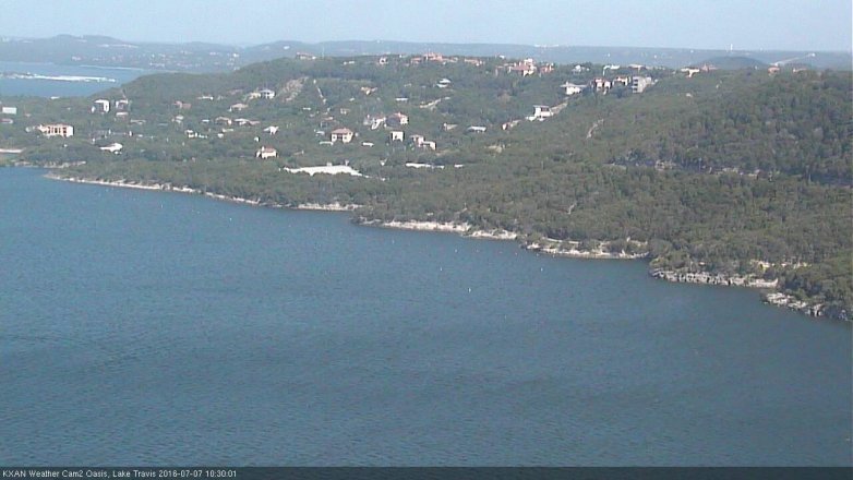 Lake Travis webcam, July 7, 2016 9:40 AM CT