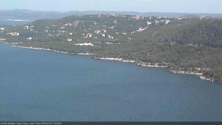 Lake Travis webcam, July 7, 2016 9:50 AM CT