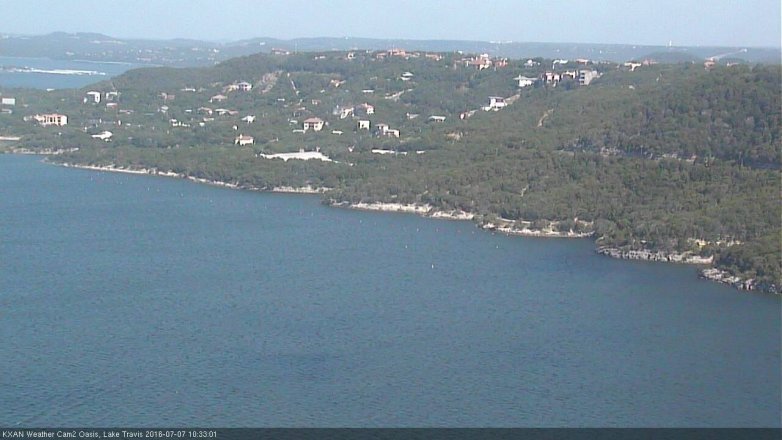 Lake Travis webcam, July 7, 2016 10:05 AM CT