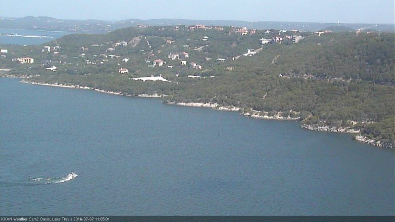 Lake Travis webcam, July 7, 2016 10:20 AM CT