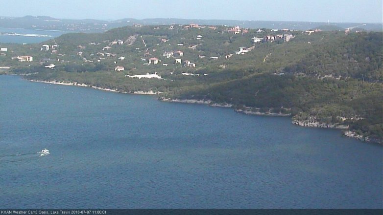 Lake Travis webcam, July 7, 2016 10:30 AM CT