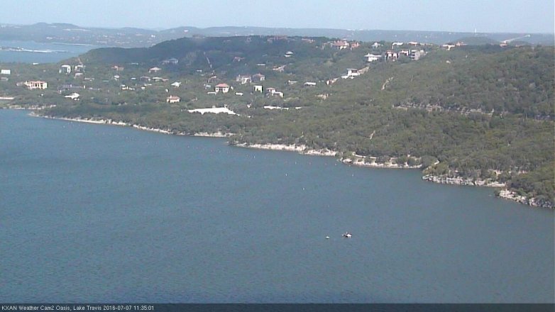 Lake Travis webcam, July 7, 2016 10:45 AM CT