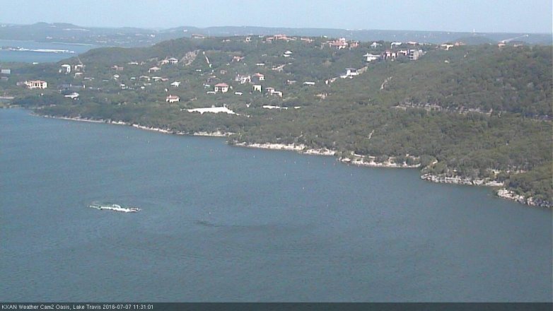Lake Travis webcam, July 7, 2016 10:50 AM CT