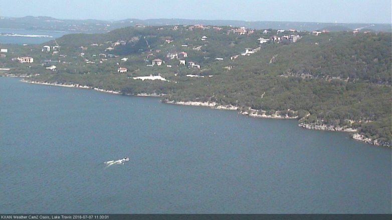 Lake Travis webcam, July 7, 2016 10:55 AM CT