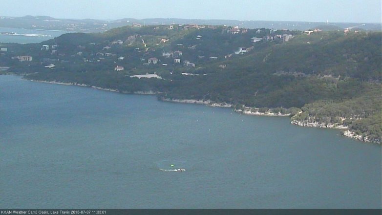 Lake Travis webcam, July 7, 2016 11:00 AM CT