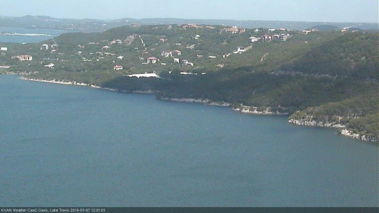 Lake Travis webcam, July 7, 2016 11:10 AM CT