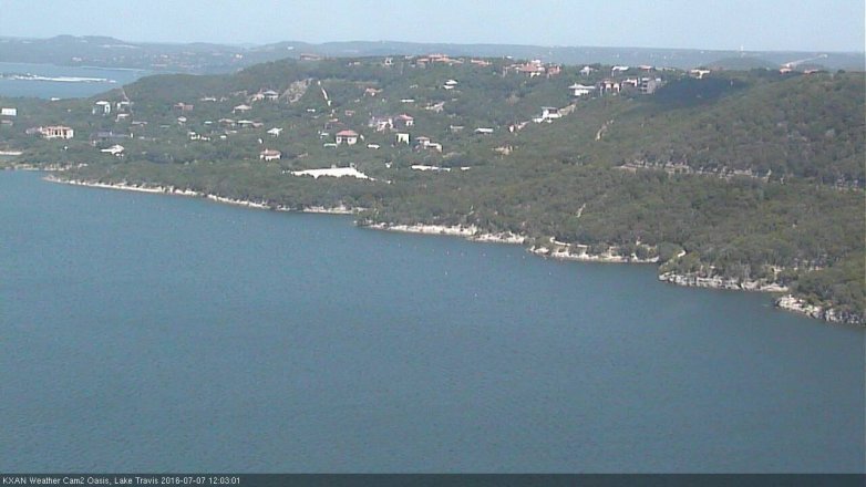 Lake Travis webcam, July 7, 2016 11:20 AM CT