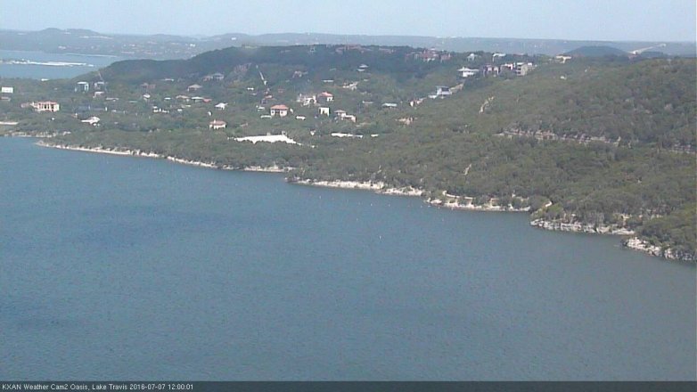 Lake Travis webcam, July 7, 2016 11:30 AM CT