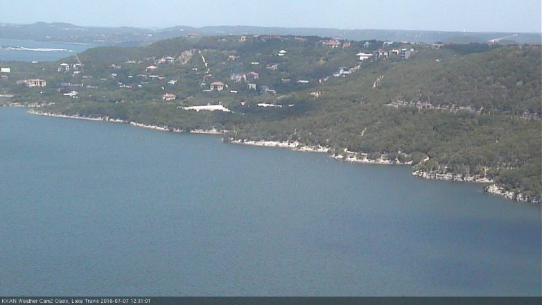 Lake Travis webcam, July 7, 2016 12:00 PM CT