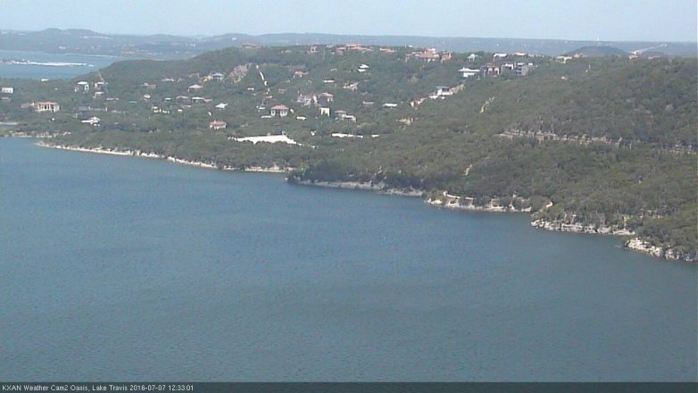 Lake Travis webcam, July 7, 2016 12:05 PM CT