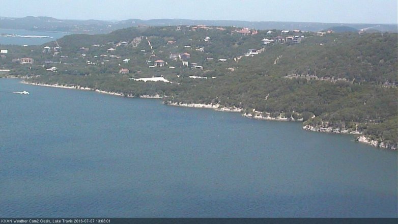 Lake Travis webcam, July 7, 2016 12:10 PM CT