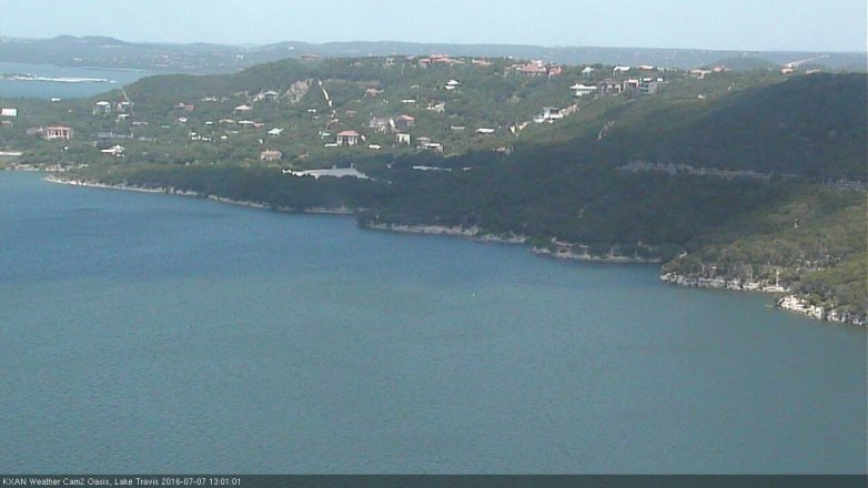 Lake Travis webcam, July 7, 2016 12:20 PM CT