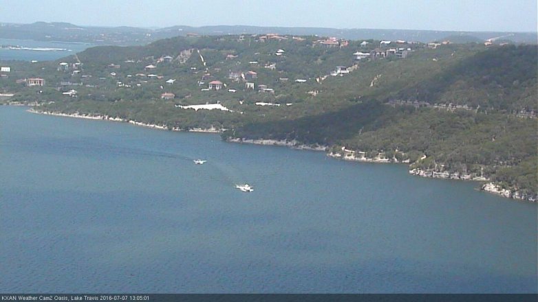 Lake Travis webcam, July 7, 2016 12:35 PM CT