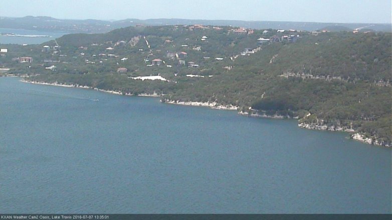 Lake Travis webcam, July 7, 2016 12:45 PM CT