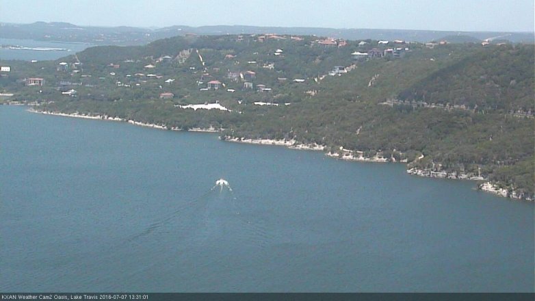 Lake Travis webcam, July 7, 2016 12:55 PM CT
