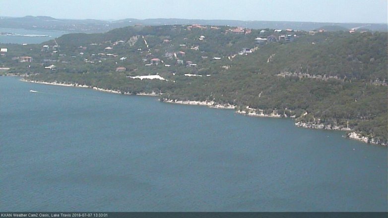 Lake Travis webcam, July 7, 2016 1:00 PM CT