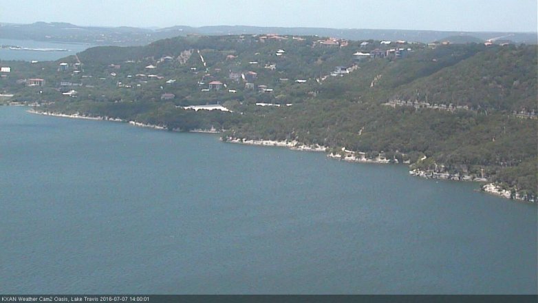 Lake Travis webcam, July 7, 2016 1:25 PM CT
