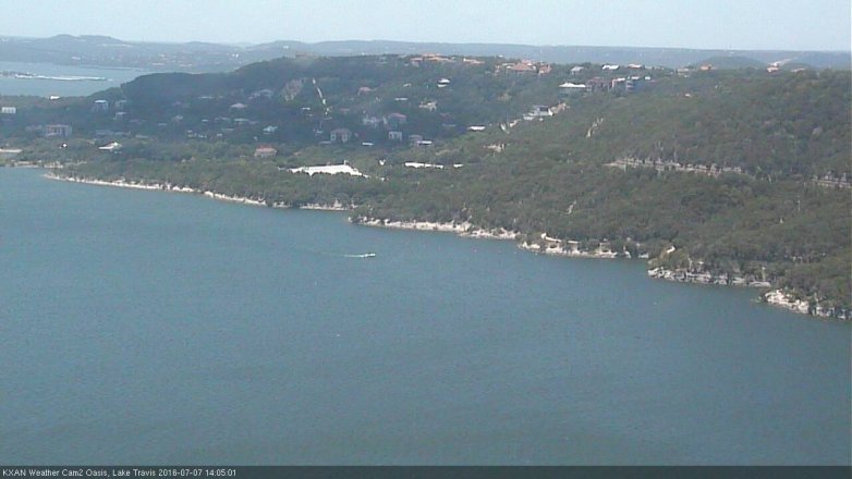Lake Travis webcam, July 7, 2016 1:35 PM CT