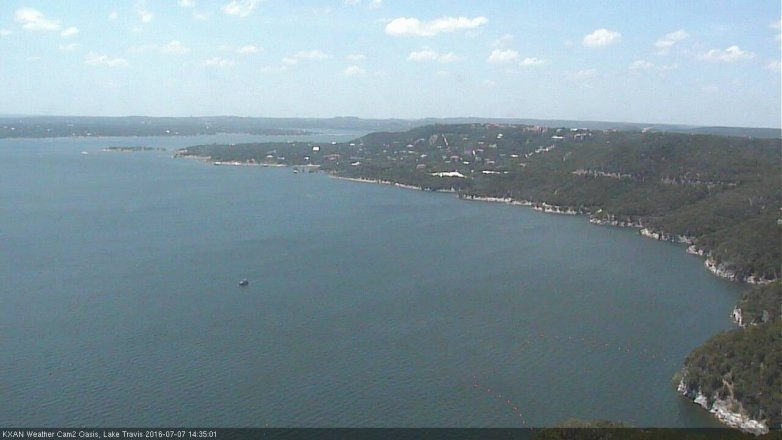 Lake Travis webcam, July 7, 2016 1:45 PM CT