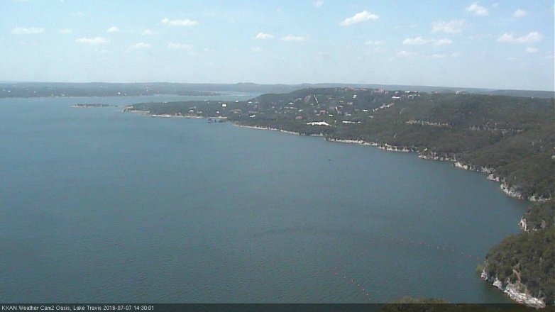 Lake Travis webcam, July 7, 2016 1:50 PM CT