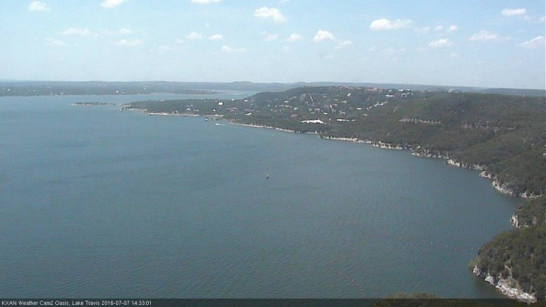 Lake Travis webcam, July 7, 2016 1:55 PM CT