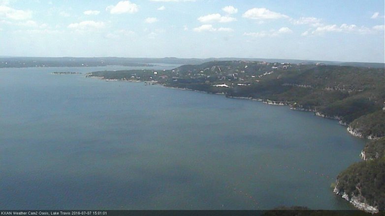 Lake Travis webcam, July 7, 2016 2:15 PM CT