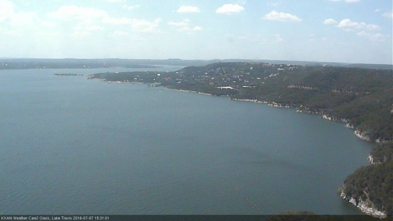 Lake Travis webcam, July 7, 2016 2:35 PM CT