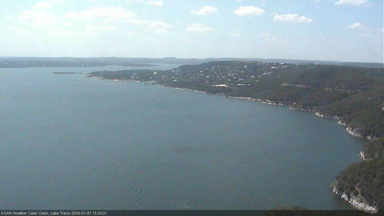 Lake Travis webcam, July 7, 2016 2:45 PM CT