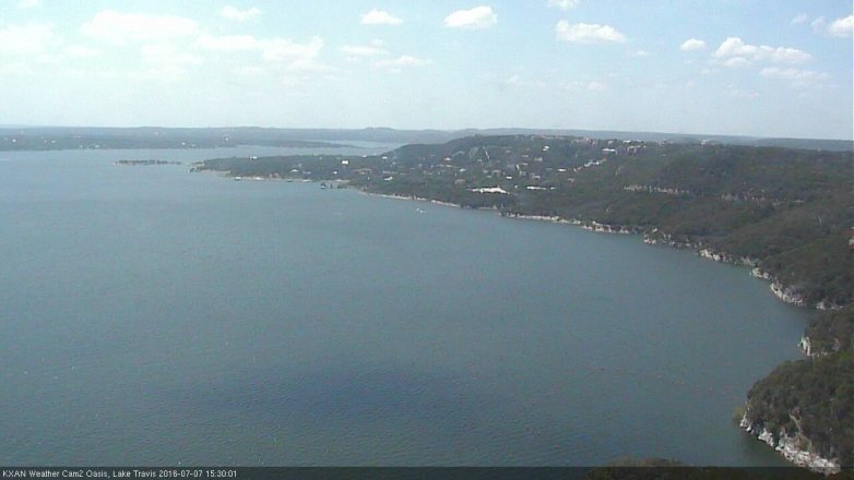 Lake Travis webcam, July 7, 2016 2:50 PM CT
