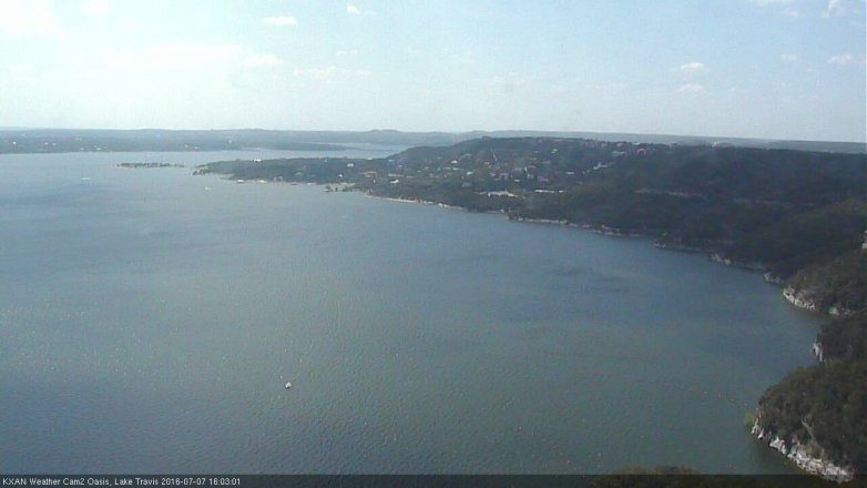 Lake Travis webcam, July 7, 2016 3:10 PM CT