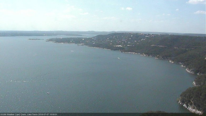 Lake Travis webcam, July 7, 2016 3:15 PM CT